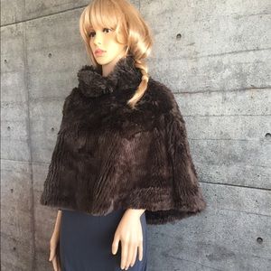 Vintage sora brown faux fur poncho by jbc. M.